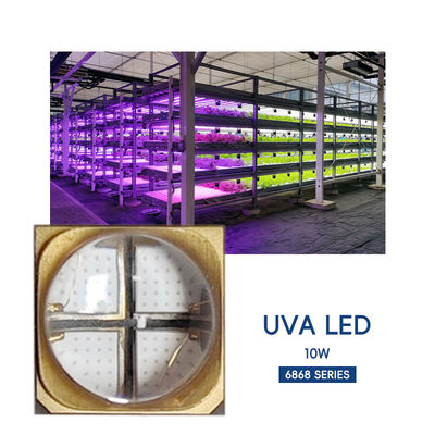Фабричный прямый высокомощный UVA LED чип SMD6868 365nm 385nm 395nm 10W UV LED свет для ультрафиолетового отверждения и 3D принтера