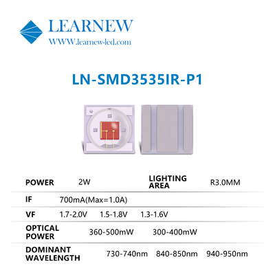 3535 2w 730nm 950nm IR LED чипы с длинным сроком службы с супер мощностью для IR серии