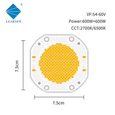 7575CM Чип Led Cob высокая мощность 600W Би-цвет Белый 2700K + 6500K CRI 95