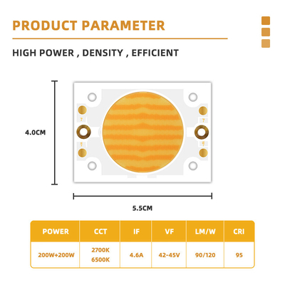2700k 6500k Высокая эффективность 200w 4055 Белый SMD светодиодный чип Теплая белая эмиссия Высокая яркость