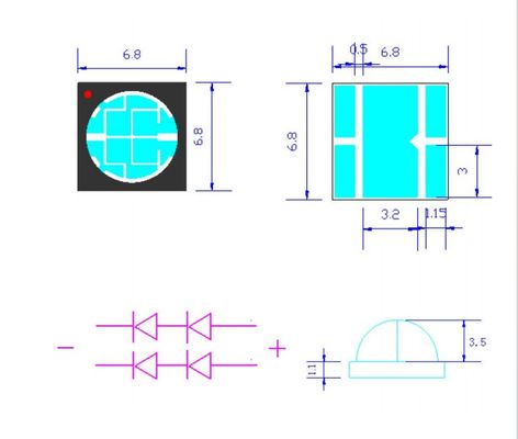 Сильный излучение 10W UVA SMD6868 365nm фиолетовый свечение UVA светодиодный микросхема для невидимого света УФ-съемки приложений