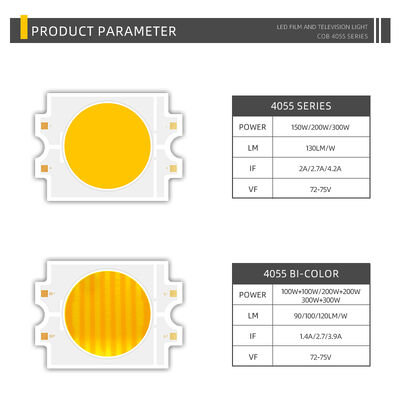 Диммируемый COB LED чип 4055 ДВУХЦВЕТНЫЙ ДВА ЦВЕТА CCT CRI95 600W 2700-6500K 40000LM ДЛЯ СВЕТИЛЬНИКОВ ТОЧЕЧНОГО ОСВЕЩЕНИЯ ФОТОГРАФИЧЕСКОГО СВЕТА COB ЧИП