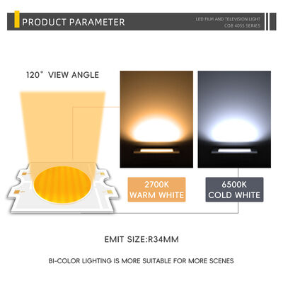 Диммируемый COB LED чип 4055 ДВУХЦВЕТНЫЙ ДВА ЦВЕТА CCT CRI95 600W 2700-6500K 40000LM ДЛЯ СВЕТИЛЬНИКОВ ТОЧЕЧНОГО ОСВЕЩЕНИЯ ФОТОГРАФИЧЕСКОГО СВЕТА COB ЧИП