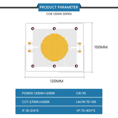 1200W 75-85V Ra95 2700K/6500K 18-21A*2 120x100mm Высокомощный светодиодный COB-чип для фотолампы Белый теплый белый двойной гаситель