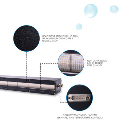 Длинный срок службы AC220V 1200W Ультрафиолетовая светодиодная система 395nm 310mm Длина печатные машины 12w/cm2 0-12V Приглушительный офсетный принтер